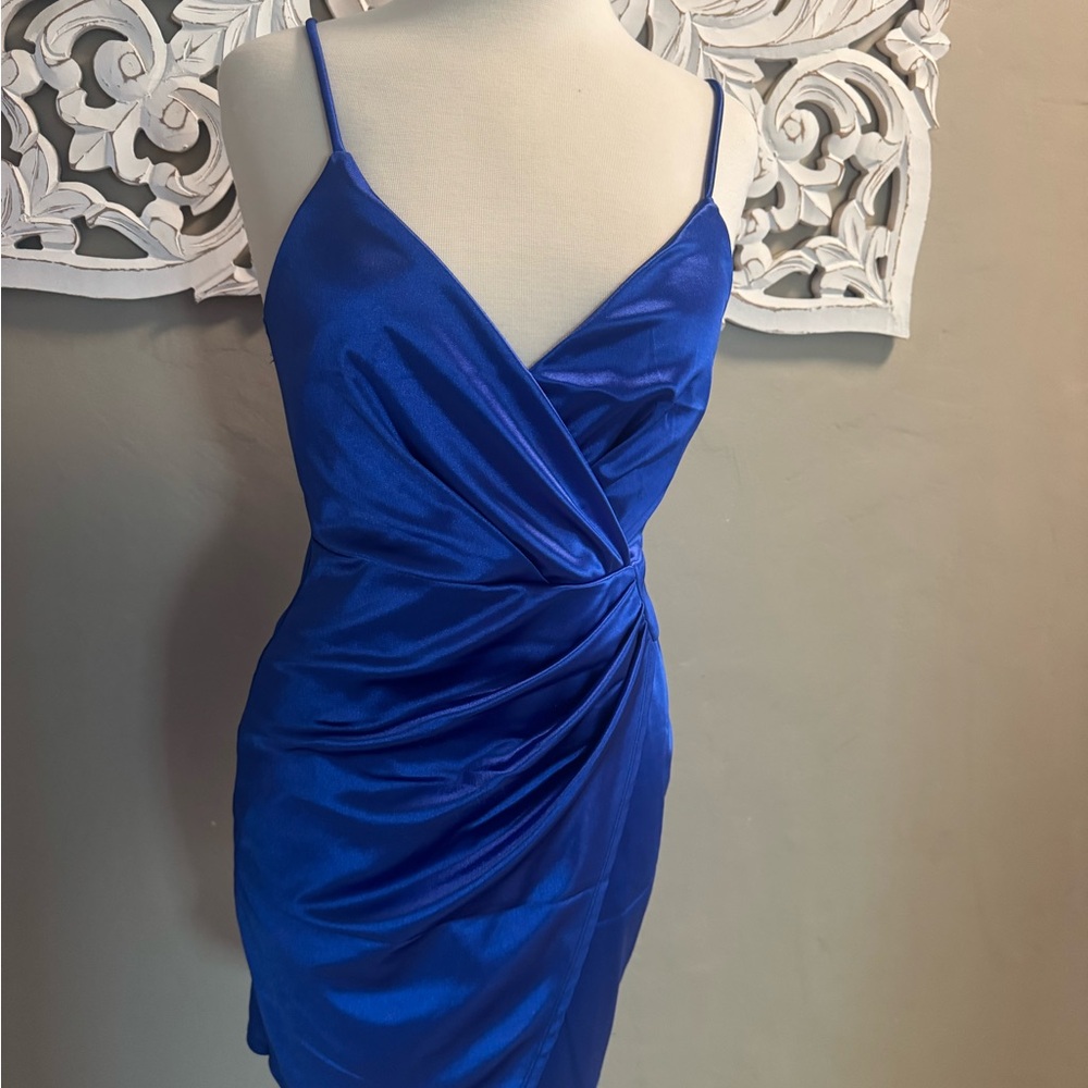 Royal Blue Satin Dress